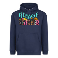 Navy blessed teacher Heavyweight Hoodie - Zillion Design Studio