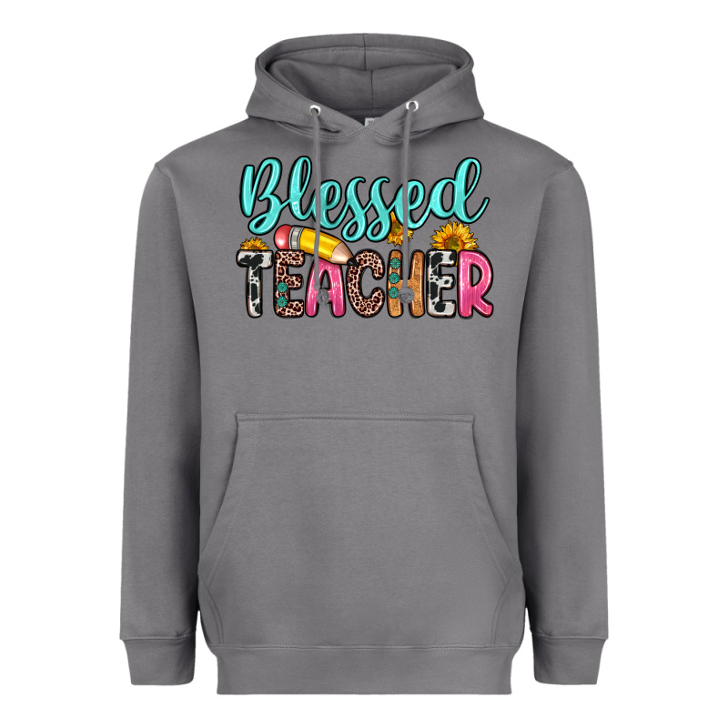 Blessed Teacher Heavyweight Hoodie by Zillion Design Studio | Teevron