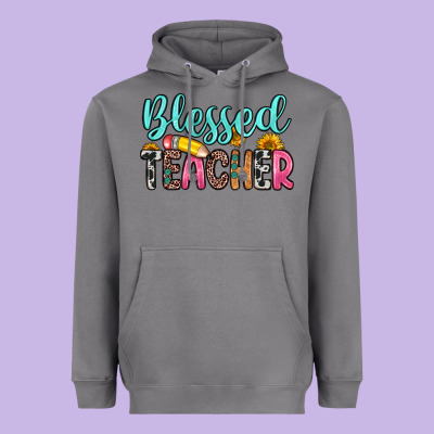 Blessed Teacher Heavyweight Hoodie Designed By Zillion Design Studio