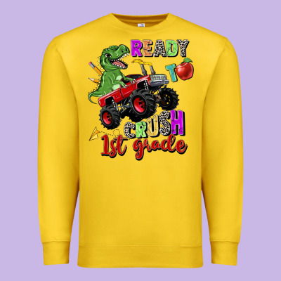 Ready To Crush 1st Grade Premium Sweatshirt Designed By Zillion Design Studio