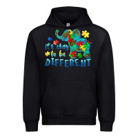 Black it's okay to be different elephant autism awareness Urban Hoodie - BarkalooDesign