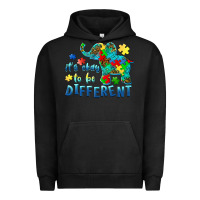 Pigment Black it's okay to be different elephant autism awareness Urban Hoodie - BarkalooDesign