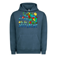Pigment Midnight Navy it's okay to be different elephant autism awareness Urban Hoodie - BarkalooDesign