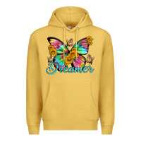 Antique Gold dreamer with Butterfly and sunflowers Premium Hoodie - Artiststas