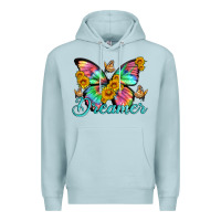 Blue Mist dreamer with Butterfly and sunflowers Premium Hoodie - Artiststas