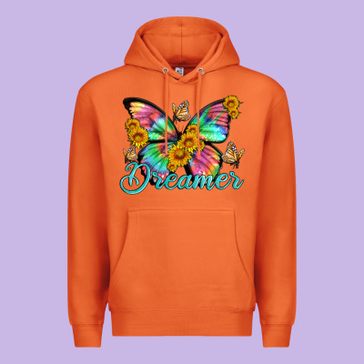 Dreamer With Butterfly And Sunflowers Premium Hoodie Designed By Artiststas