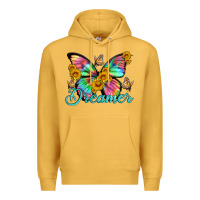 Mustard dreamer with Butterfly and sunflowers Premium Hoodie - Artiststas
