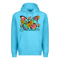 Ocean Blue dreamer with Butterfly and sunflowers Premium Hoodie - Artiststas