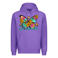 Purple dreamer with Butterfly and sunflowers Premium Hoodie - Artiststas