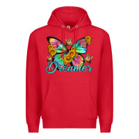 Red dreamer with Butterfly and sunflowers Premium Hoodie - Artiststas