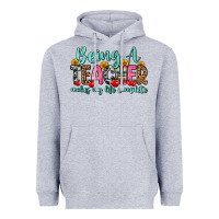 Heather Grey being a teacher makes my life complete Heavyweight Hoodie - Zillion Design Studio