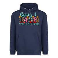 Navy being a teacher makes my life complete Heavyweight Hoodie - Zillion Design Studio