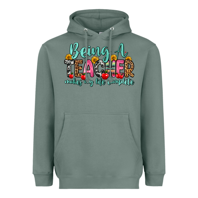 Being A Teacher Makes My Life Complete Heavyweight Hoodie by Zillion Design Studio | Teevron