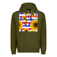 Army Green patriotic sunflowers Premium Hoodie - BundleAndBundleShop
