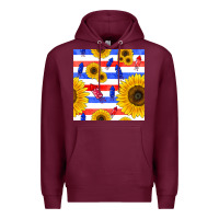 Burgundy patriotic sunflowers Premium Hoodie - BundleAndBundleShop