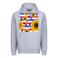 Heather Grey patriotic sunflowers Premium Hoodie - BundleAndBundleShop