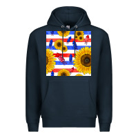 Navy patriotic sunflowers Premium Hoodie - BundleAndBundleShop