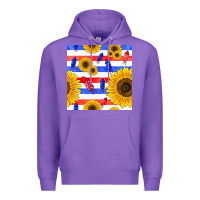 Purple patriotic sunflowers Premium Hoodie - BundleAndBundleShop