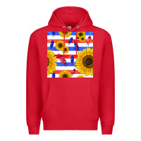 Red patriotic sunflowers Premium Hoodie - BundleAndBundleShop
