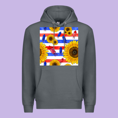 Patriotic Sunflowers Premium Hoodie Designed By Bundleandbundleshop