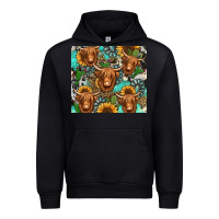 Black long haired shaggy cow western Urban Hoodie - Jasminsmagicworld