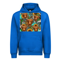 Cobalt long haired shaggy cow western Urban Hoodie - Jasminsmagicworld