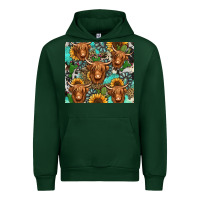 Forest Green long haired shaggy cow western Urban Hoodie - Jasminsmagicworld
