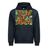 Navy long haired shaggy cow western Urban Hoodie - Jasminsmagicworld