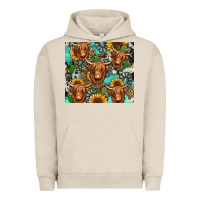 Pigment French Oak long haired shaggy cow western Urban Hoodie - Jasminsmagicworld