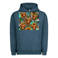 Pigment Midnight Navy long haired shaggy cow western Urban Hoodie - Jasminsmagicworld