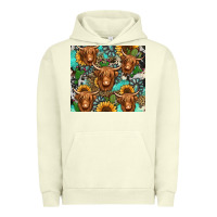 Pigment Pistachio long haired shaggy cow western Urban Hoodie - Jasminsmagicworld