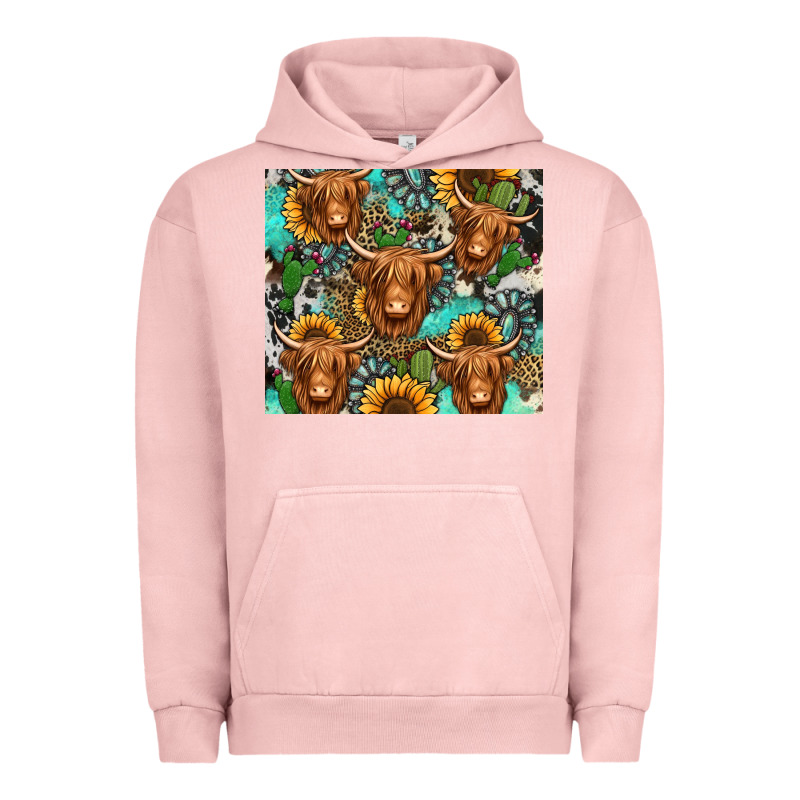 Long Haired Shaggy Cow Western Urban Hoodie by Jasminsmagicworld | Teevron