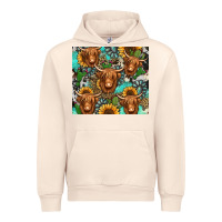 Sandshell long haired shaggy cow western Urban Hoodie - Jasminsmagicworld