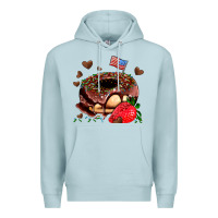 Blue Mist donut strawberry and usa flag Premium Hoodie - AdoDesignShop