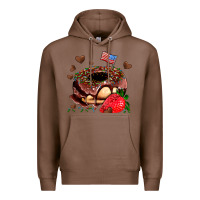 Chestnut donut strawberry and usa flag Premium Hoodie - AdoDesignShop