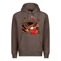 Coffee donut strawberry and usa flag Premium Hoodie - AdoDesignShop