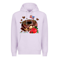 Lilac donut strawberry and usa flag Premium Hoodie - AdoDesignShop
