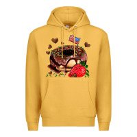 Mustard donut strawberry and usa flag Premium Hoodie - AdoDesignShop
