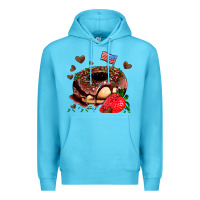 Ocean Blue donut strawberry and usa flag Premium Hoodie - AdoDesignShop