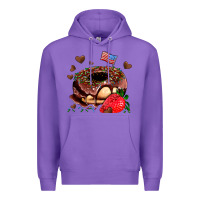 Purple donut strawberry and usa flag Premium Hoodie - AdoDesignShop