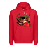 Red donut strawberry and usa flag Premium Hoodie - AdoDesignShop