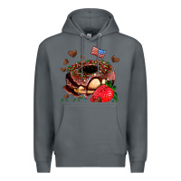 Rock donut strawberry and usa flag Premium Hoodie - AdoDesignShop