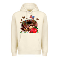 Sandshell donut strawberry and usa flag Premium Hoodie - AdoDesignShop