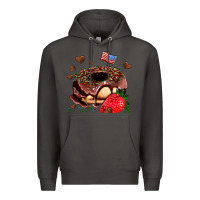 Smoke donut strawberry and usa flag Premium Hoodie - AdoDesignShop