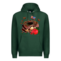 Sports Green donut strawberry and usa flag Premium Hoodie - AdoDesignShop