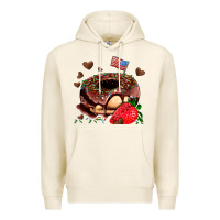 Tofu donut strawberry and usa flag Premium Hoodie - AdoDesignShop