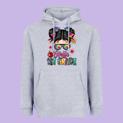 Hello First Grade Heavyweight Hoodie Designed By Texasbilliewilder