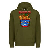 Army Green powered by chicken nuggets Premium Hoodie - AdoDesignShop