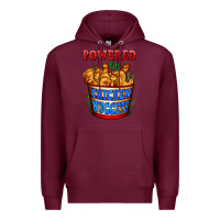 Burgundy powered by chicken nuggets Premium Hoodie - AdoDesignShop