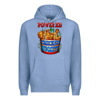 Colony Blue powered by chicken nuggets Premium Hoodie - AdoDesignShop